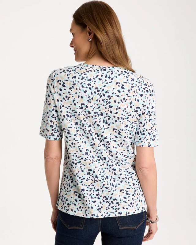 Cotton Slub Printed Henley Tee - image 3